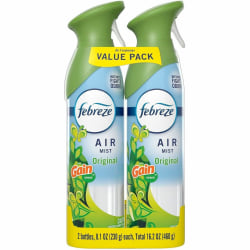 Febreze Air Mist Air Freshener Spray, 8.1 Oz, Gain Original, Total Qty 2