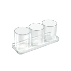 Azar Displays Acrylic Deluxe 3-Cup Holder, 3"H x 7"W x 2-1/2"D, Clear