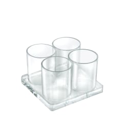 Azar Displays Acrylic Deluxe 4-Cup Holder, 3"H x 4-7/8"W x 4-7/8"D, Clear