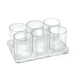 Azar Displays Acrylic Deluxe 6-Cup Holder, 3"H x 7"W x 4-3/4"D, Clear