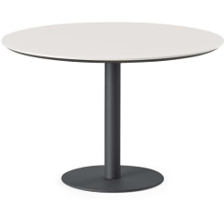 Branch Furniture Round Meeting Table, 30"H x 48"W x 48"D, White Top/Charcoal Base