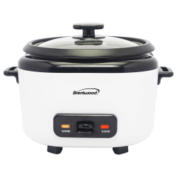 Brentwood® RC-5016W 8-Cups Uncooked/16-Cups Cooked Electric Rice Cooker with Measuring Cup and Spatula, White