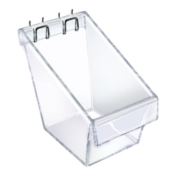Azar Displays Bucket Displays For Pegboard/Slatwall, C-Channel And Metal U-Hooks, Small Size, 4 1/2" x 4" x 6 1/2", Clear, Pack Of 4
