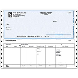 Continuous Payroll Checks For RealWorld®, 9 1/2" x 7", 2-Part, Box Of 250, CP63, Top Voucher