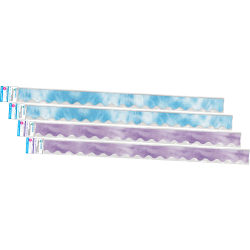 Barker Creek Double-Sided Scalloped-Edge Border Strips, 2-1/4" x 36", Blue/Purple Tie-Dye And Ombré, Pack Of 52 Strips