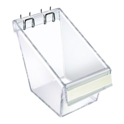 Azar Displays Bucket Displays For Pegboard/Slatwall, C-Channel And Metal U-Hooks, Small Size, 4 1/2" x 3" x 6 1/2", Clear, Pack Of 4