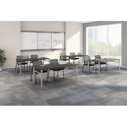HON® Mod Table Desk With U-Legs, 29"H x 66"W x 30"D, Silver/Slate Teak