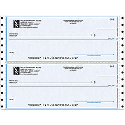 Custom Continuous Multipurpose Draft Checks For MECA®, 9 1/2" x 3 1/2", 2-Part, Box Of 250