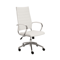 Eurostyle Axel Faux Leather High-Back Commercial Office Chair, White