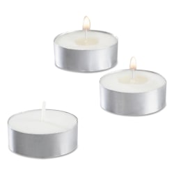 Sterno® Tealight Candles, 1/2", White, 50 Candles Per Pack, Carton Of 10 Packs