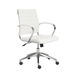 Eurostyle Axel Faux Leather Low-Back Commercial Office Chair, White
