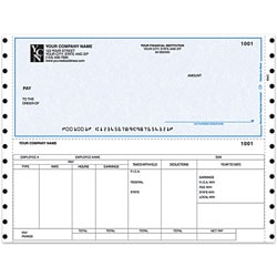 Continuous Payroll Checks For RealWorld®, 9 1/2" x 7", 3-Part, Box Of 250, CP63, Top Voucher