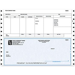 Continuous Payroll Checks For RealWorld®, 9 1/2" x 7", 3-Part, Box Of 250, CP64, Bottom Voucher