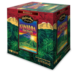 Gold Coffee Company Kanaloa Blend Single-Serve Pods, Total Qty 18