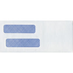 Custom CE05BSJ Tinted Self-Seal Double Window Envelopes, 3 3/4" x 8 5/8", Box Of 250