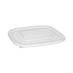 Pactiv Evergreen EarthChoice® Square Bowl Flat Lids, 5/16"H x 7-7/16"W x 7-7/16"D, Clear, Plastic, Carton Of 300 Lids