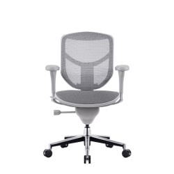 WorkPro® Quantum 9000V2 Series Ergonomic Mesh/Fabric Mid-Back Chair, Gray/Gray, BIFMA Compliant