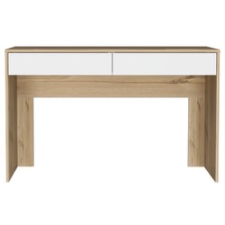 RTA Acre 48"W Computer Desk With 2-Drawers, Natural/White