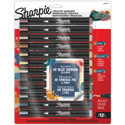 Sharpie Creative Markers, Water-Based Acrylic Marker, Assorted Warm Tones, Bullet Tip, 12 Count