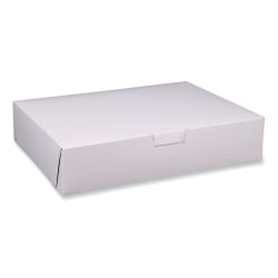 SCT® Paper Bakery Boxes, 4"H x 19"W x 14"D, White, Carton Of 50 Boxes