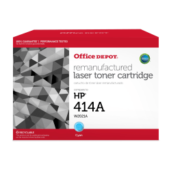 Office Depot® Remanufactured Standard Yield Cyan Toner Cartridge Replacement For HP 414A, OD414AC