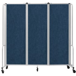 National Public Seating Room Divider, 3 Sections, 72"H x 72"W x 27"D, Blue/Gray