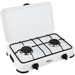 Premium Levella 2 Burner Propane Gas Stove, 3-7/8"H x 18-15/16"W x 12"D, White