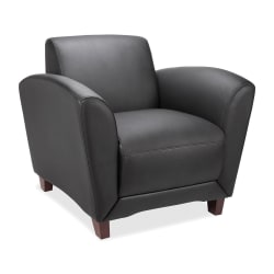 Lorell® Accession Bonded Leather Reception Club Chair, Black