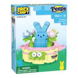 Brickcraft Peeps Bunny Easter Basket Brick Building Kit, Blue, Set 104 Pieces