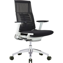 Raynor Powerfit Ergonomic Fabric Mid-Back Executive Office Chair, Black/White