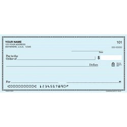 Personal Wallet Checks, 6" x 2 3/4", Duplicates, Safety Blue, Box Of 100
