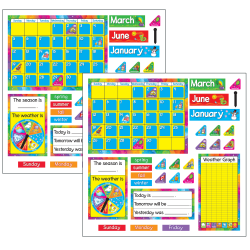 TREND Year Around Calendar Bulletin Board Sets, 17-1/2" x 23-1/4", Assorted Colors, Pack Of 2 Sets