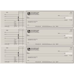 Custom 3-To-A-Page Checks, Style 2, 8 1/4" x 3 1/24", 2 Part, Box Of 300