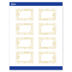 Avery® Printable Tags With Sure Feed® Technology, 2" x 3", Matte White With Gold Florals, Pack Of 80