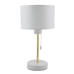 Realspace™ Belsi Executive Shaded Desk Lamp With USB-Charging Port, 19"H, White