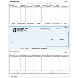 Laser Payroll Checks For Sage Peachtree®, 8 1/2" x 11", Box Of 250, CP18, Middle Voucher