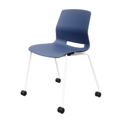 KFI Studios Imme Stack Chair With Caster Base, Navy/White