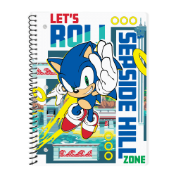 Innovative Designs Licensed Notebook, 11" x 8-1/2", 1 Subject, Wide Ruled, 70 Sheets, Sonic The Hedgehog