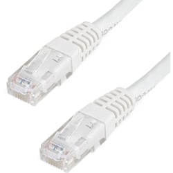 StarTech.com 7ft CAT6 Ethernet Cable - White Molded Gigabit - 100W PoE UTP 650MHz - Category 6 Patch Cord UL Certified Wiring/TIA - 7ft White CAT6 Ethernet cable delivers Multi Gigabit 1/2.5/5Gbps & 10Gbps up to 160ft - 650MHz