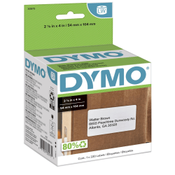 DYMO® White LabelWriter® Shipping Labels, 30573, 2 1/8" x 4",Roll Of 220
