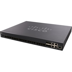 Cisco SX350X-24F 24-Port 10G SFP+ Stackable Managed Switch - 24 Ports - Manageable - 10 Gigabit Ethernet - 10GBase-X - 2 Layer Supported - Modular - 39 W Power Consumption - Optical Fiber, Twisted Pair - Rack-mountable - Lifetime Limited Warranty