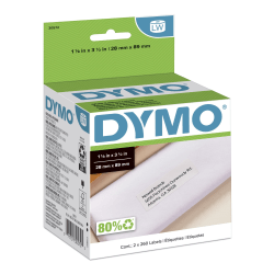 DYMO LabelWriter Label, 30572, White Address Label, 1-1/8" x 3-1/2", 2 Rolls of 260 (520 Total)