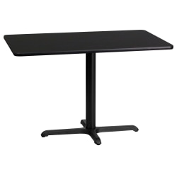 Flash Furniture Rectangular Laminate Table Top With Table Height Base, 31-3/16"H x 24"W x 42"D, Black