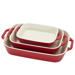 Staub 3-Piece Baking Dish Set, Cherry