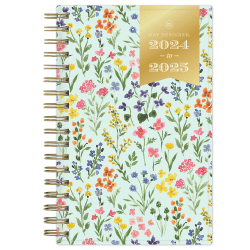 2024-2025 Day Designer Weekly/Monthly Planning Calendar, 3-5/8" x 6-1/8", Flower Field Mint, July To June, 144878