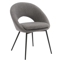 Office Star Millie Polyester Dining Accent Chair, Charcoal/Black