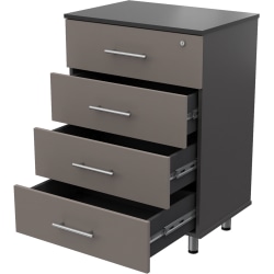 Inval Maestrik 23"W 4-Drawer Storage Cabinet, Taupe/Dark Gray