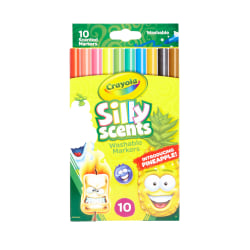 Crayola® Silly Scents Washable Markers, Conical Tip, Assorted Ink Colors, Pack Of 10 Markers
