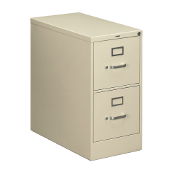 HON® 210 28-1/2"D Vertical 2-Drawer Letter-Size File Cabinet, Metal, Putty