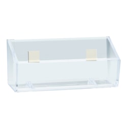 Azar Displays Business Card Holders With Adhesive Tape, 1-5/8"H x 3-3/4"W x 1"D, Clear, Pack Of 10 Holders